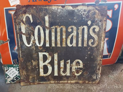 Lot 6 - COLMANS BLUE ENAMEL SIGN