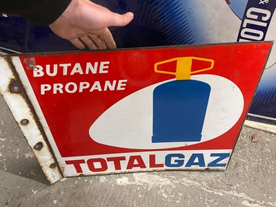 Lot 131 - ENAMEL DOUBLE SIDED TOTAL GAS SIGN