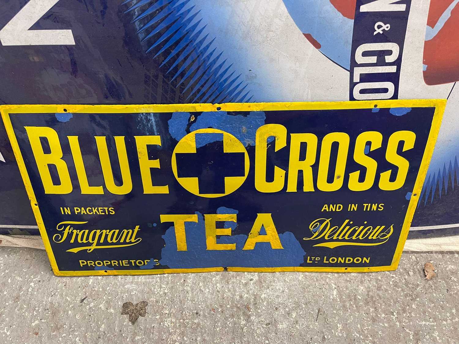 Lot 136 - BLUE CROSS TEA SIGN