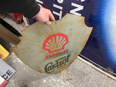 Lot 160 - SHELL & CASTROL DOUBLE SIDED SIGN