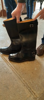 Lot 439 - LEATHER MOTORCYCLE BOOTS (SIZE 10) - PROCEEDS TO CHARITY