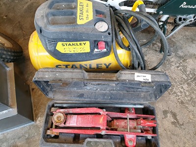 Lot 456 - STANLEY AIR CROMPRESSOR AND SMALL JACK