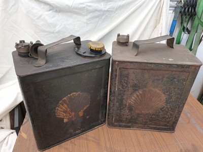 Lot 541 - SHELL OIL CANS X 2