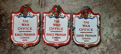 Lot 577 - THE WAR OFFICE SIGNS X 3