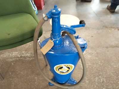 Lot 590 - BLUE BENZOLE OIL PUMP