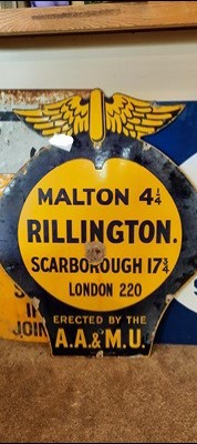Lot 46 - MALTON - RILLINGTON AA PRE-WAR SIGN