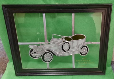 Lot 271 - 3 STAINED GLASS VINTAGE CAR FRAMES