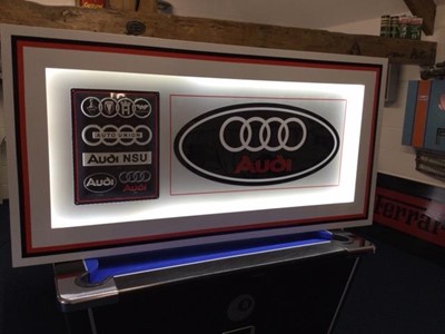 Lot 406 - LARGE ILLUMINATED AUDI SIGN