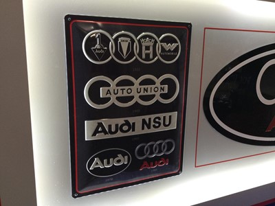 Lot 406 - LARGE ILLUMINATED AUDI SIGN