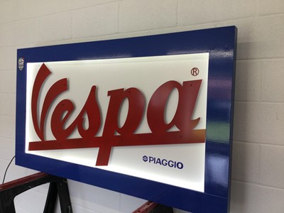 Lot 429 - ILLUMINATED VESPA SIGN