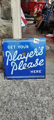 Lot 327 - PLAYERS PLEASE BLUE & WHITE SIGN (DOUBLE-SIDED)
