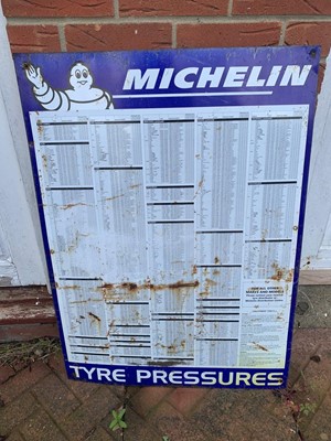 Lot 506 - MICHELIN TYRE PRESSURES SIGN
