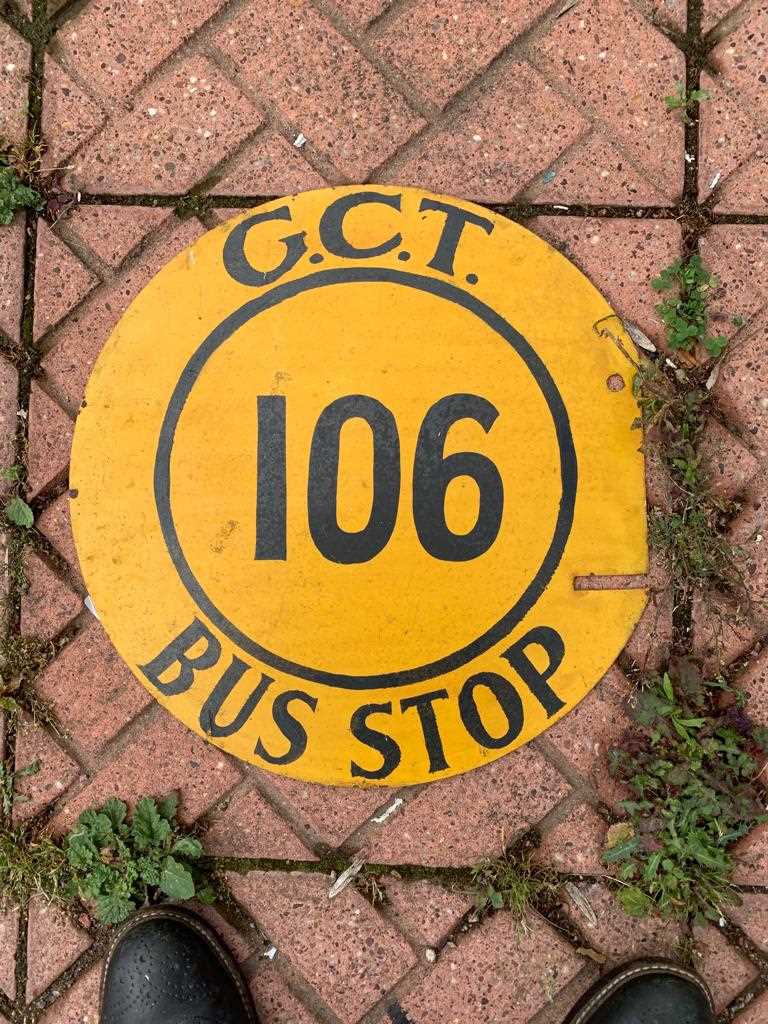 Lot 549 - DOUBLE SIDED ROUND BUS STOP SIGN