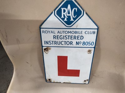 Lot 609 - RAC INSTRUCTORS L PLATE