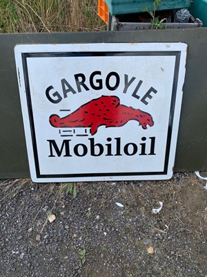 Lot 119 - ENAMEL MOBILOIL GARGOYLE SIGN