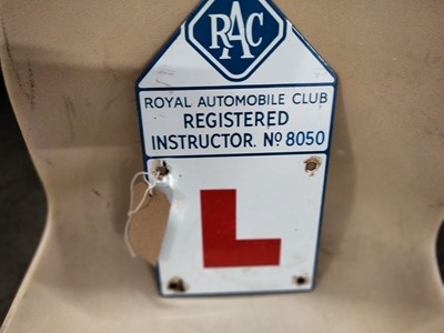 Lot 614 - RAC INSTRUCTORS L PLATE