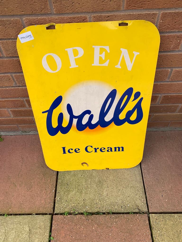 Lot 196 WALLS ICE CREAM DOUBLE SIDED SIGN
