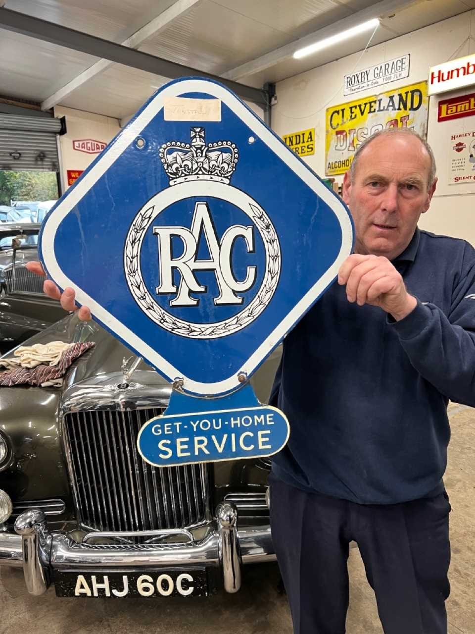 Rac Sign In Lot 59 - RAC DOUBLE SIDED ENAMEL SIGN