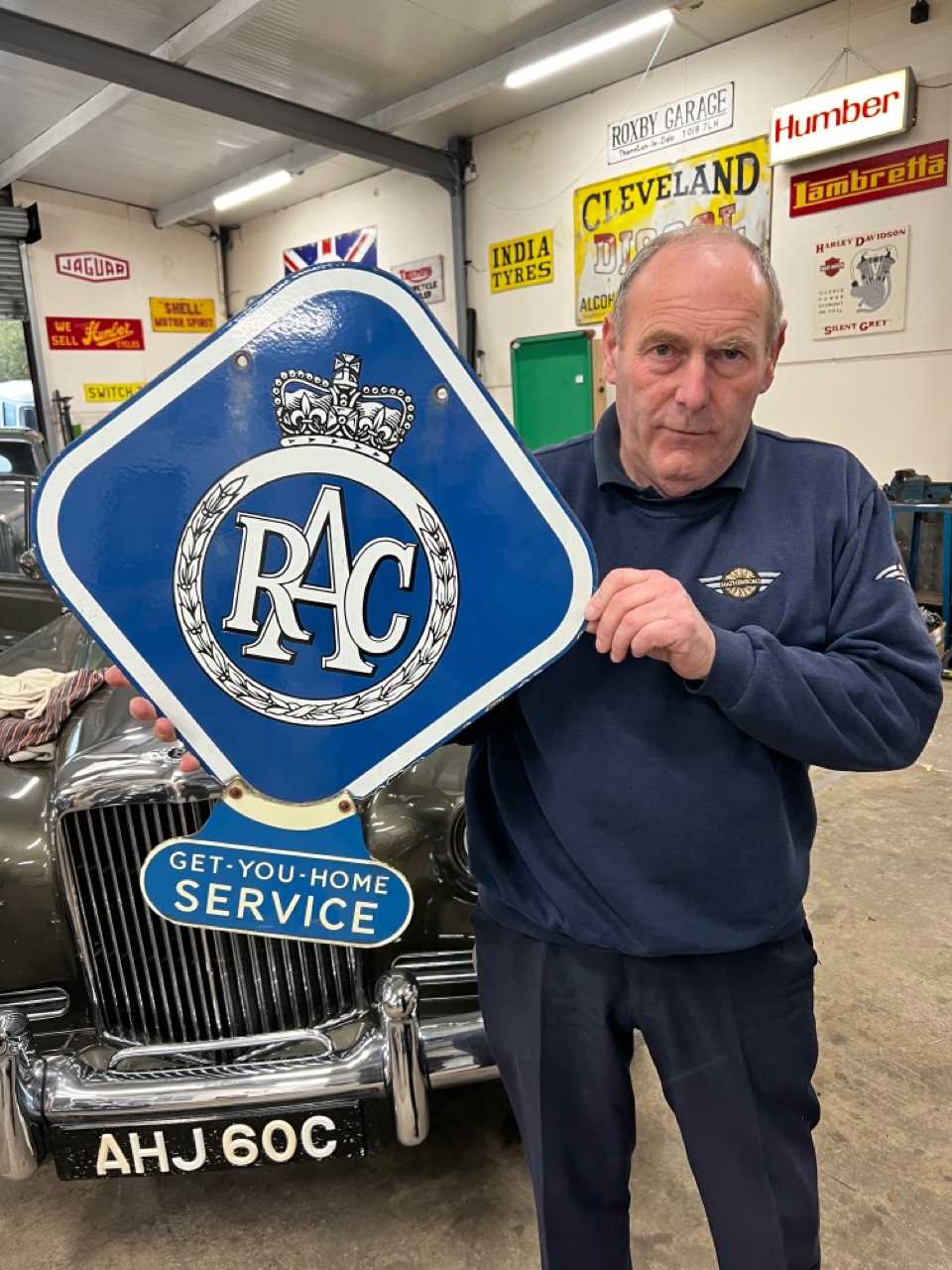 Rac Sign In Lot 59 - RAC DOUBLE SIDED ENAMEL SIGN