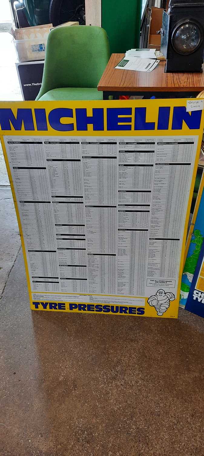 Lot 399 - MICHELIN 1990 TYRE PRESSURE SIGN