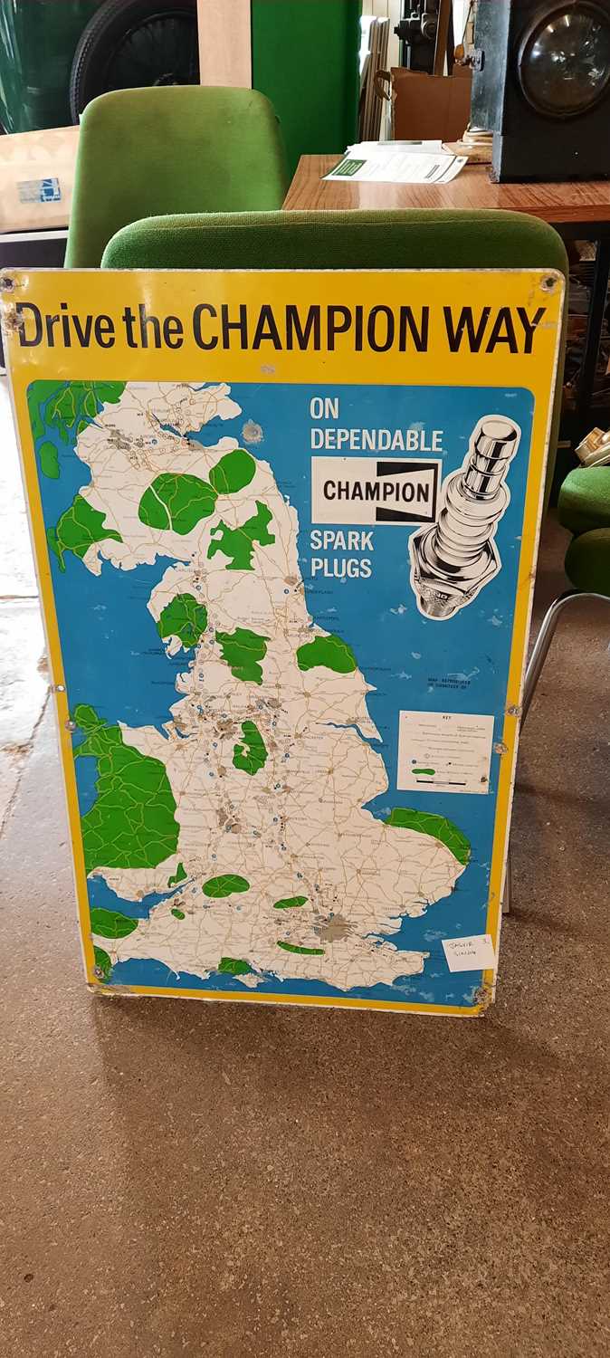 Lot 391 - CHAMPION METAL MAP SIGN