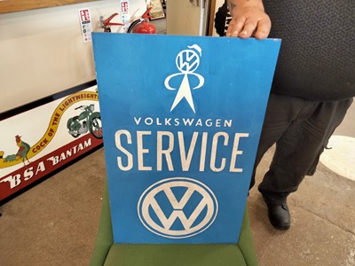 Lot 476 - VW SERVICE SIGN - ALL PROCEEDS TO CHARITY (HAND PAINTED)