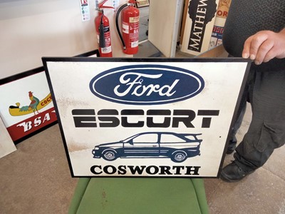 Lot 496 - ESCORT COSWORTH SIGN - ALL PROCEEDS TO CHARITY (HAND PAINTED)