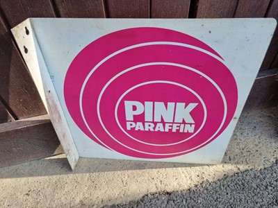 Lot 483 - PINK PARAFFIN SIGN