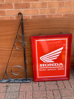 Lot 295 - HONDA DOUBLE SIDED SIGN WITH BRACKET