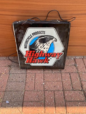 Lot 311 - DOUBLE SIDED HIGHWAY HAWK LIGHT UP SIGN
