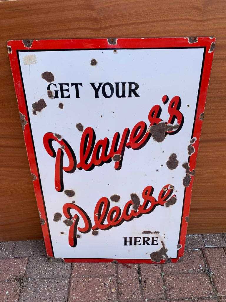 Lot 363 - PLAYERS PLEASE ENAMEL SIGN