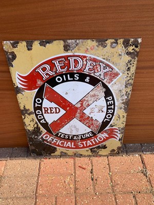 Lot 29 - REDEX DOUBLE SIDED ENAMEL SIGN