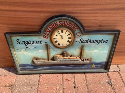 Lot 45 - EASTERN SHIPPING CO SIGN WITH CLOCK