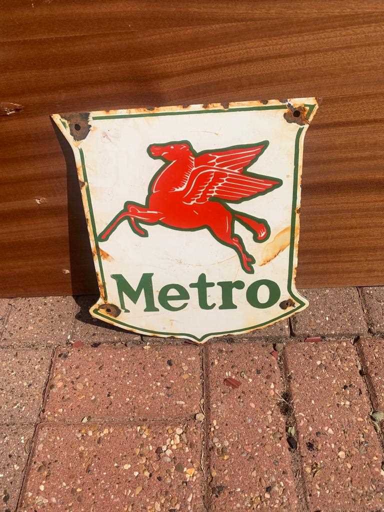 Lot 81 - ENAMEL METRO SIGN