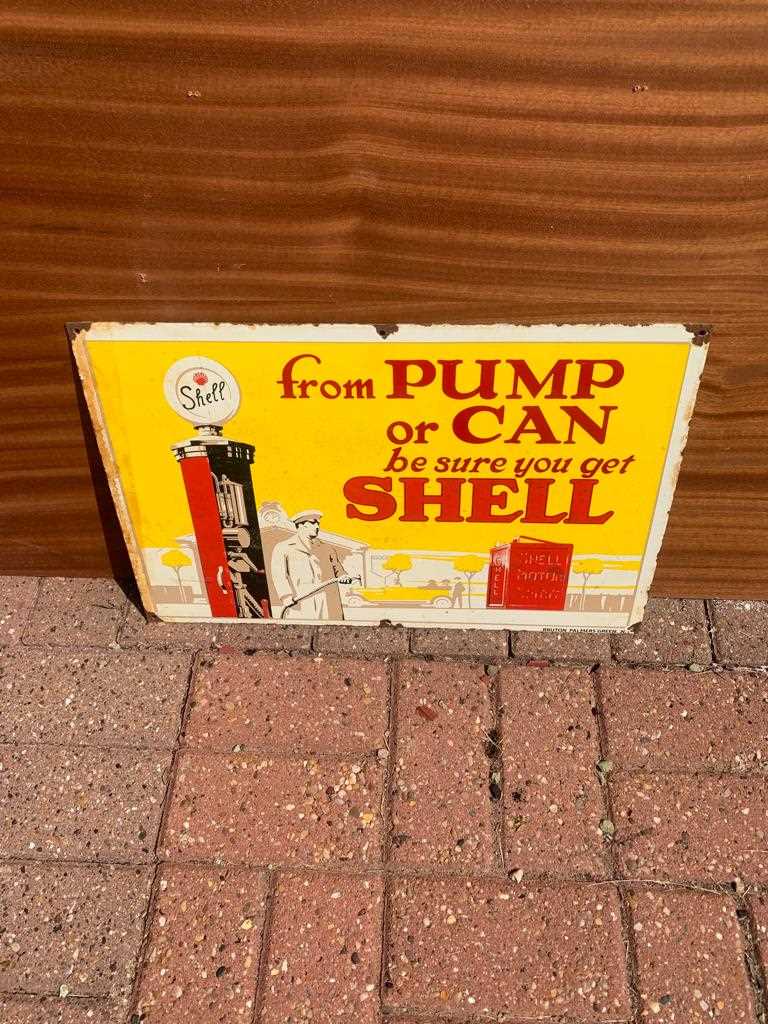 Lot 93 - SHELL PUMP OR CAN SIGN