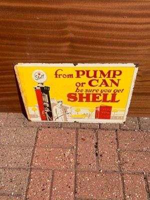 Lot 93 - SHELL PUMP OR CAN SIGN