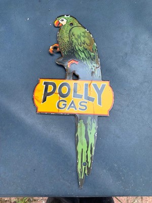 Lot 121 - ENAMEL POLLY OIL GAS SIGN