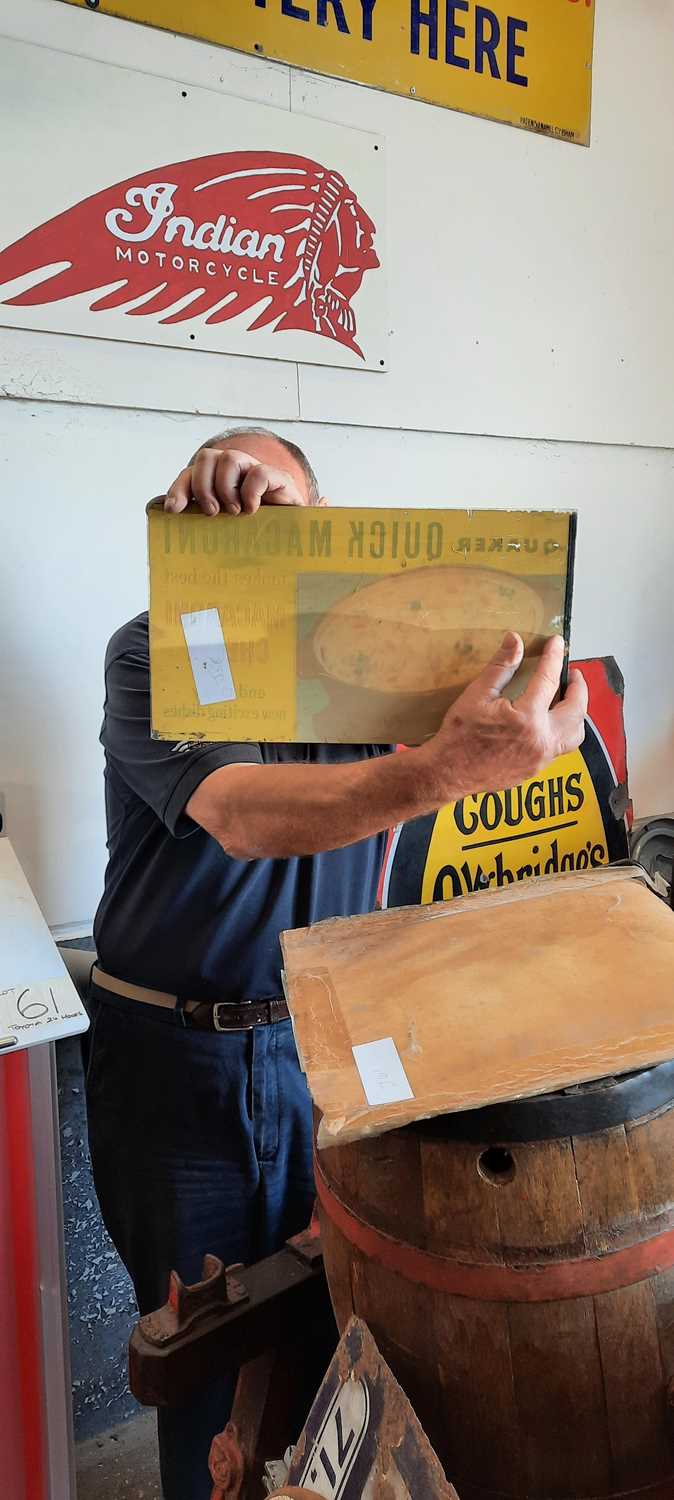 Lot 526 QUAKER QUICK MACARONI SIGN