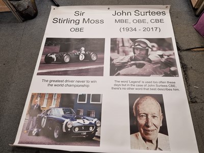 Lot 595 - WALL ART FEATURING SIR STIRLING MOSS