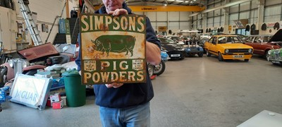 Lot 410 - SIMPSONS PIG POWDERS SIGN