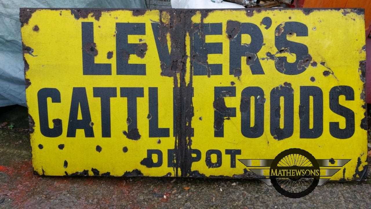 Lot 641 - LEVERS CATTLE FOODS SIGN