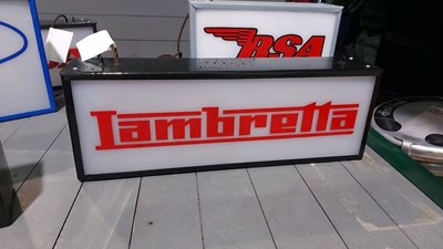 Lot 199 - LAMBRETTA ILLUMINATED SIGN