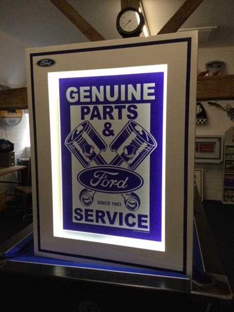 Lighted Parts. Sign Lot 223 - LARGE ILLUMINATED FORD PARTS SIGN