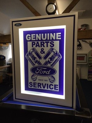 Lot 223 - LARGE ILLUMINATED FORD PARTS SIGN