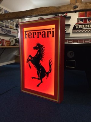 Lot 307 - LARGE ILLUMINATED FERRARI LIGHTBOX