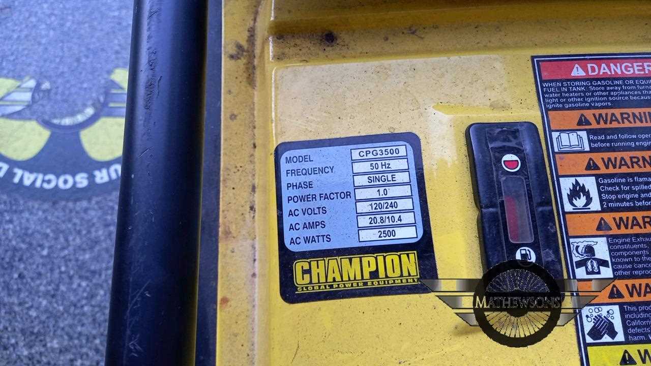Lot 347 CHAMPION GENERATOR