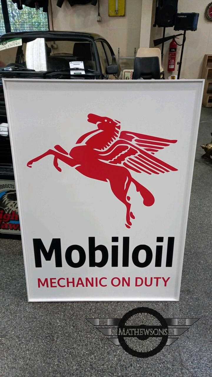 Mobile Mechanic Sign Lot 363 - MOBILOIL MECHANIC ON DUTY SIGN