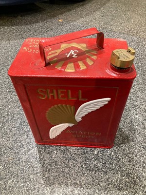 Lot 523 - SHELL AVIATION SPIRIT 2 GALLON PETROL CAN