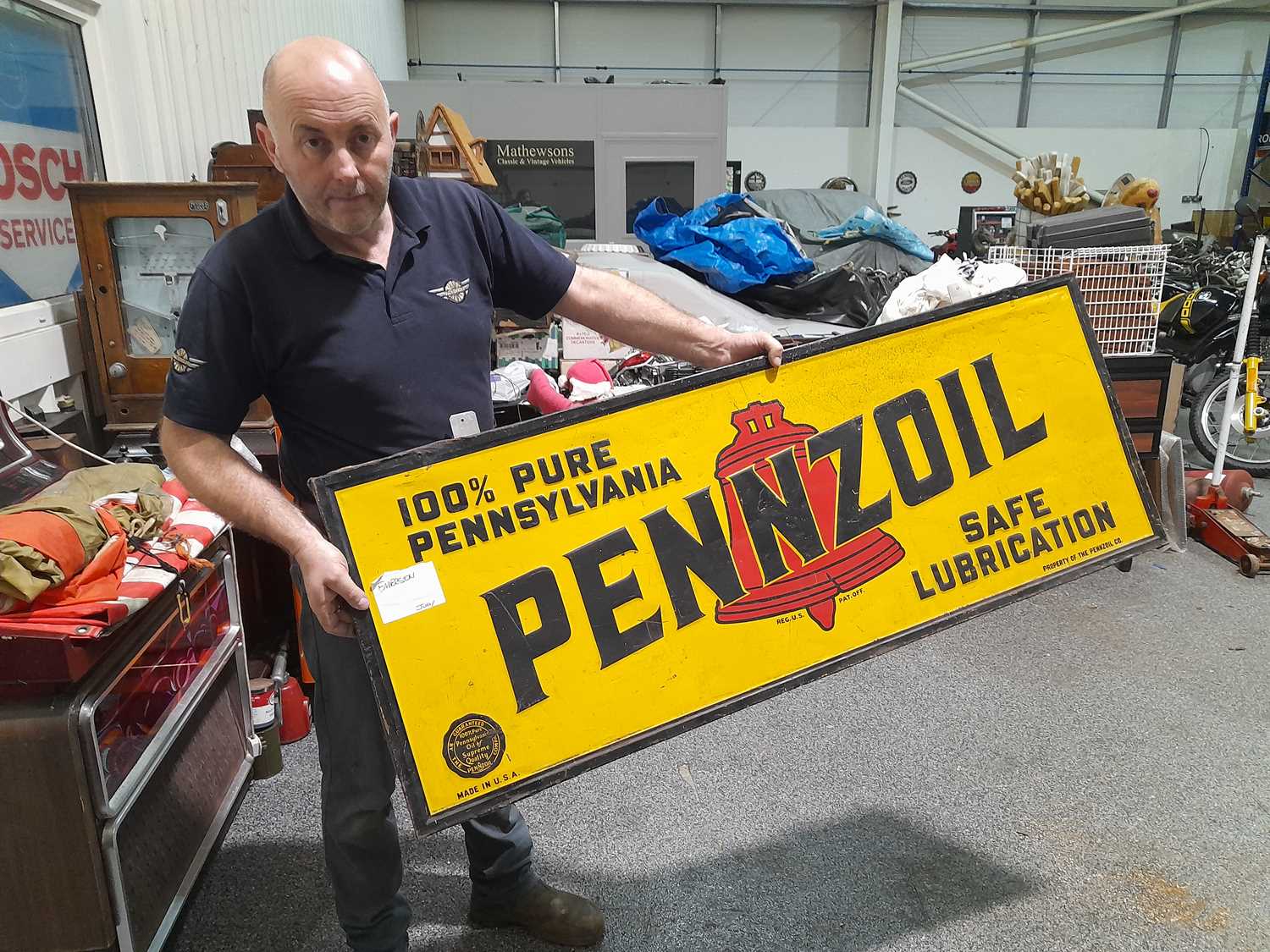 Lot 563 - PENNZOIL WOODEN FRAMED SIGN