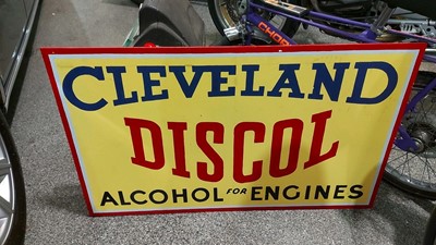 Lot 581 - CLEVELAND DISCOL PAINTED WOODEN SIGN